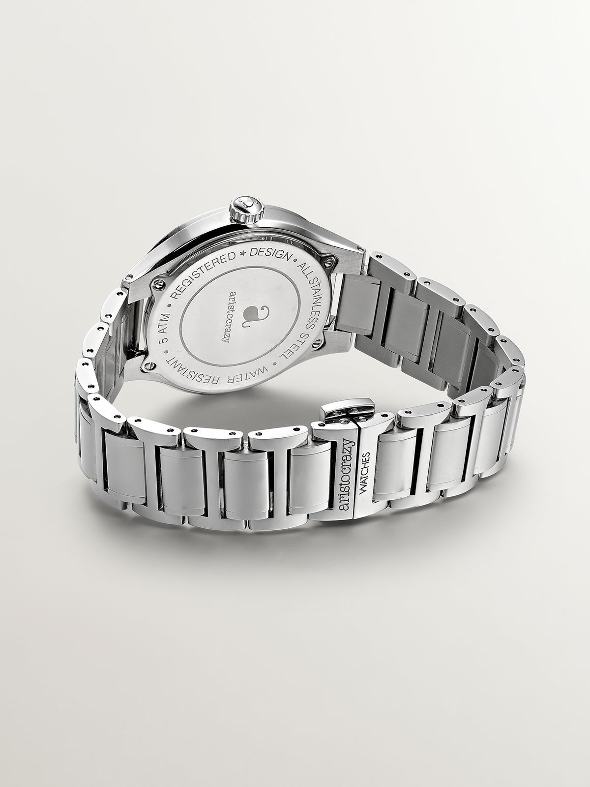 Bastille watch with steel strap and white dial