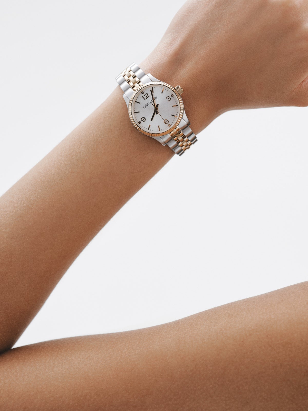 St. Barth Armis Watch with grey and yellow steel strap and grey dial