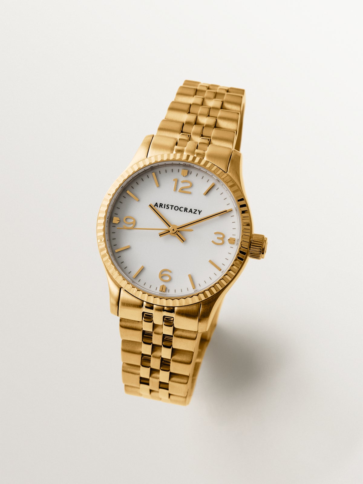 St. Barth Armis watch with yellow steel strap and greyish dial