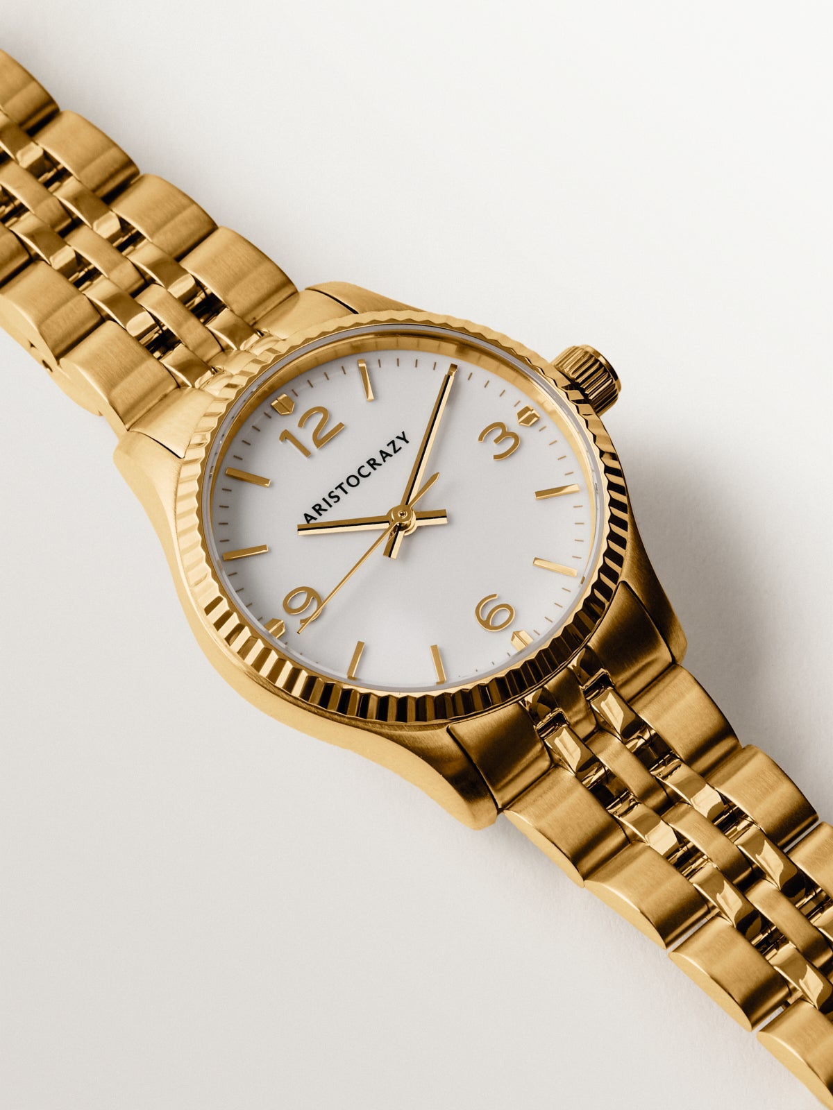 St. Barth Armis watch with yellow steel strap and greyish dial