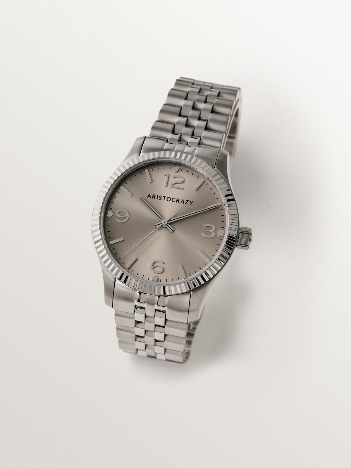 St. Barth Armis watch with grey steel strap and greyish dial