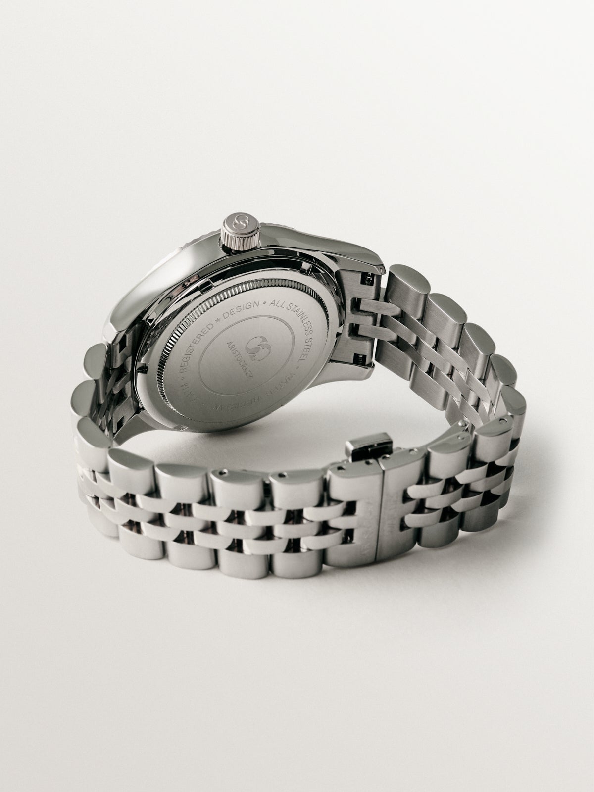 St. Barth Armis watch with grey steel strap and greyish dial