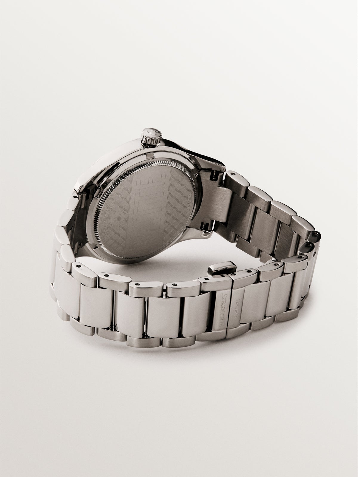 Mitte watch with gray steel strap and blue dial