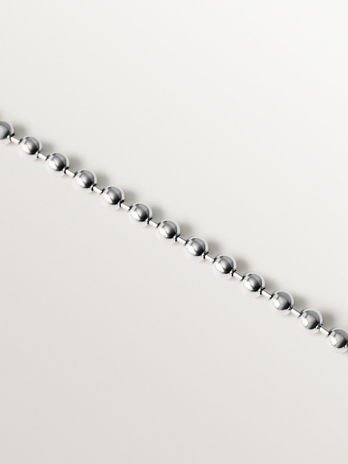 925 rhodium-plated silver bead bracelet