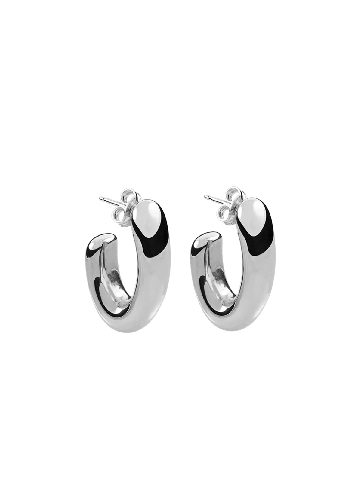 Silly Silver Oval Aro Earrings 925