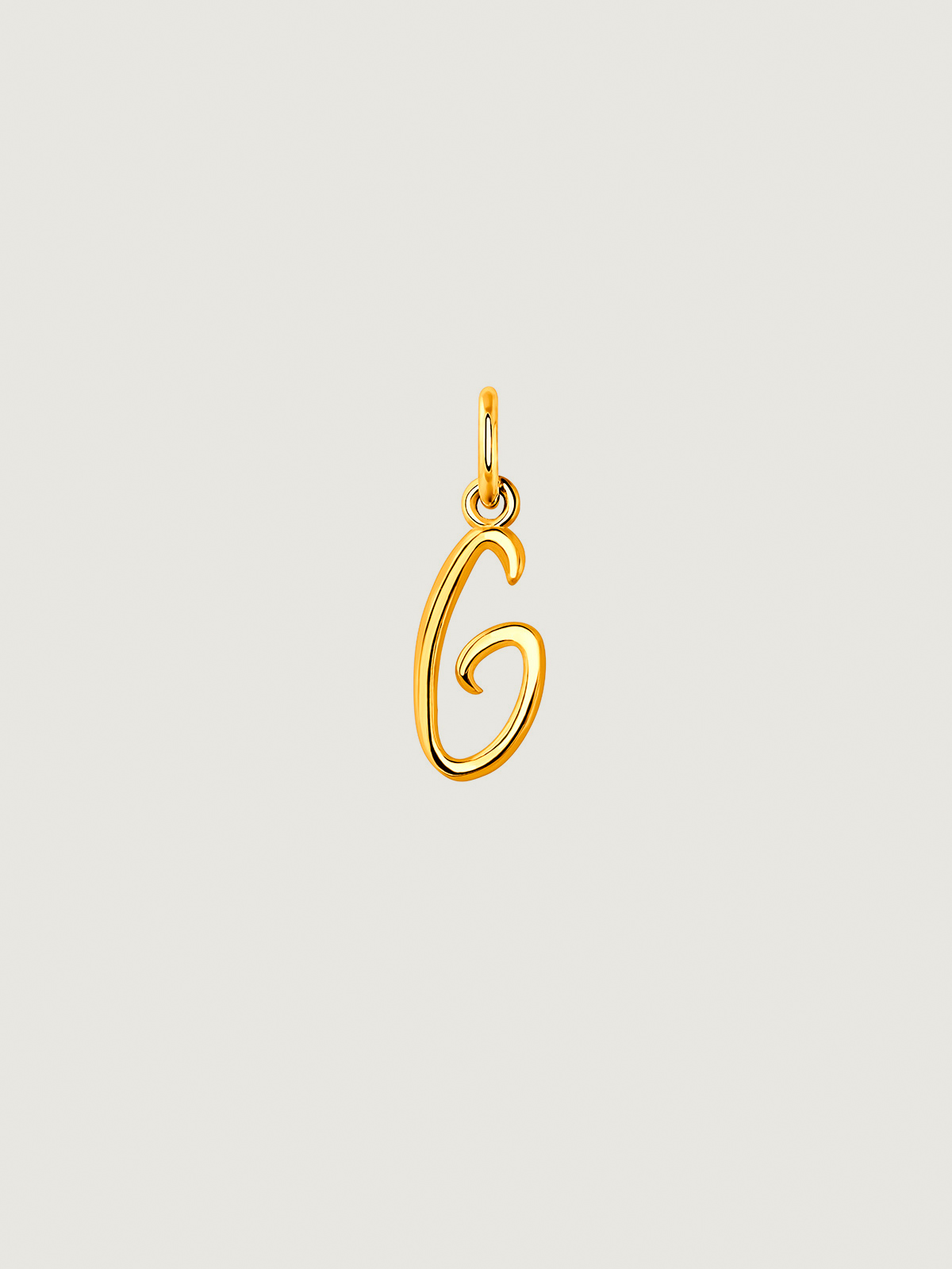 925 Silver charm bathed in 18K yellow gold with initial M.
