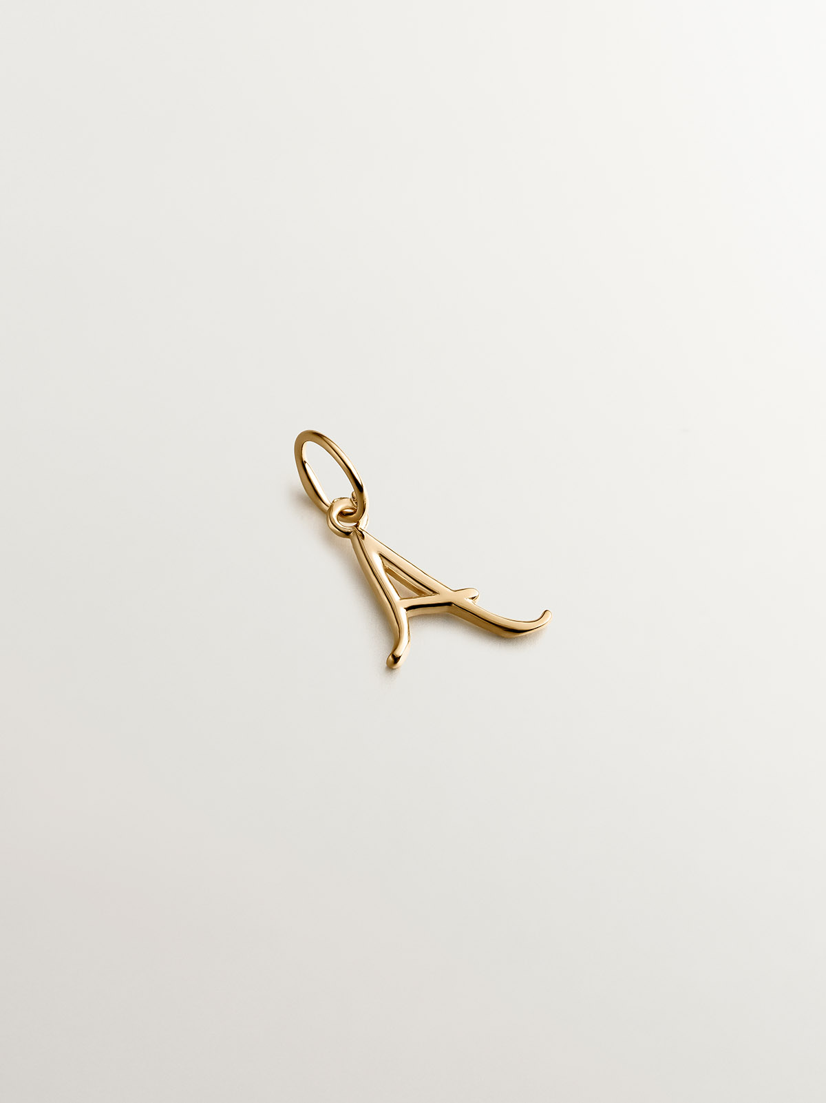 18K Yellow Gold Plated 925 Silver Charm with initial A.
